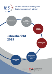Coverbild des Jahresberichts mit dem IBS-Logo und einem kurzen Themenüberblick